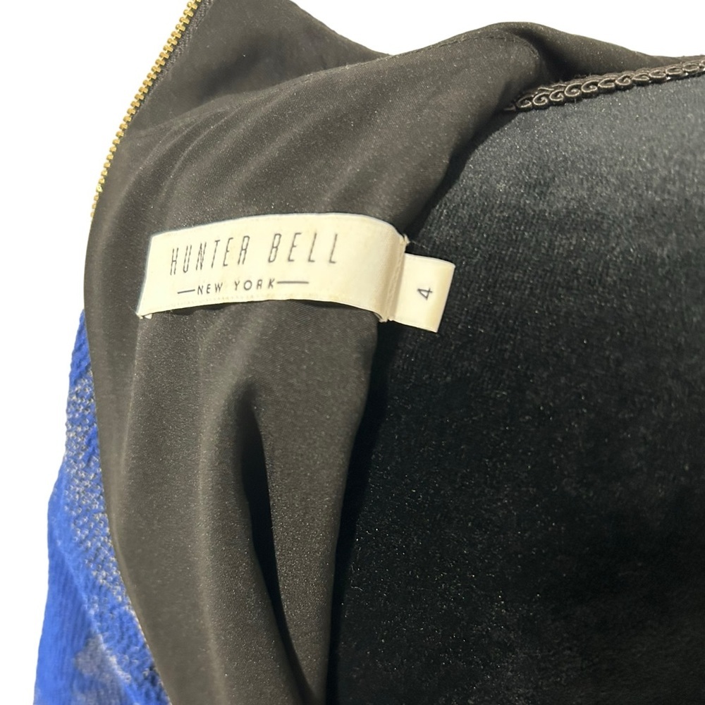 Hunter Bell Dress | Blue textured long sleeve dress | blue vintage style dress - Picture 6 of 10